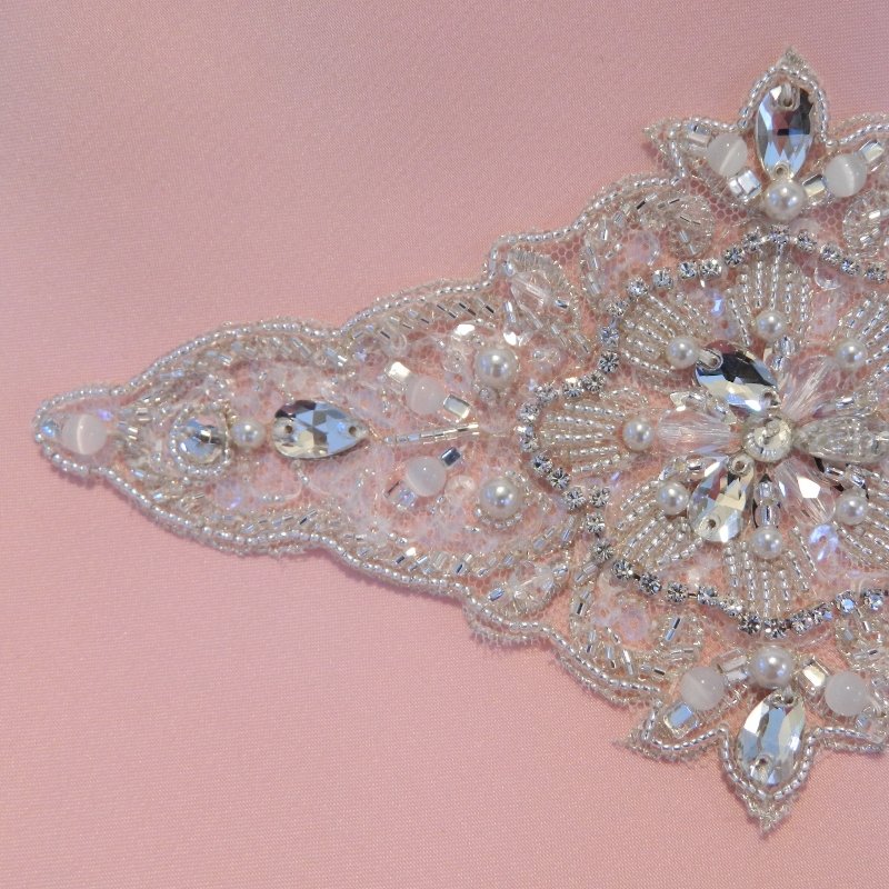 Silver Beaded Rhinestone Applique Valorose Tutus and Textiles