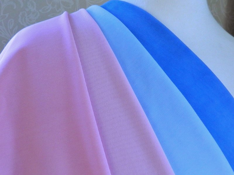 Powernet Lining-Dyed Pink, Pale Pink, Pale Blue, Sky Blue