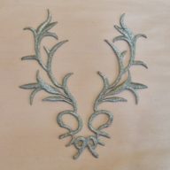 Small = Silver and Royal Blue Yoke Applique 148