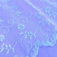 Metallic Embroidered Lace/Tulle in Lilac with Silver