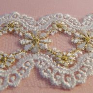 Pale Ivory and Gold Accented Trim X1418