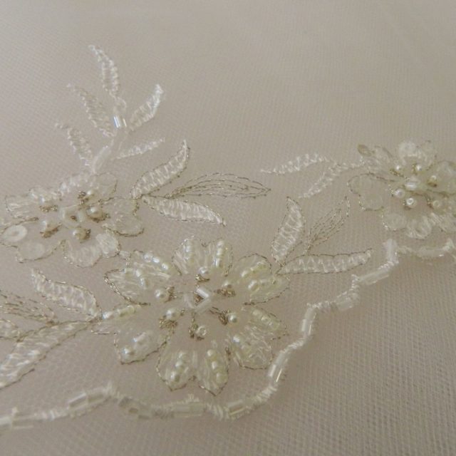 Beaded Pale Ivory and Gold or Silver accents Trim - UC14x
