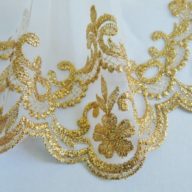 A Fine Scalloped Lace Trim Gold KASG 416