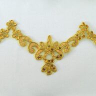 A Gold Sequin Floral Trim CAX06G