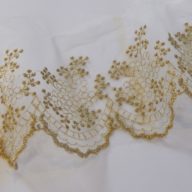 Embroidered Mesh Scallop Floral Trim CAFT2
