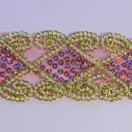 Silver or Pink and Gold Lace Sequin Trim CA166