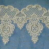 A Corded White Sequin Lace Trim CXM5