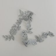 A Silver Sequined Corded Narrow Applique Pair CAMM723